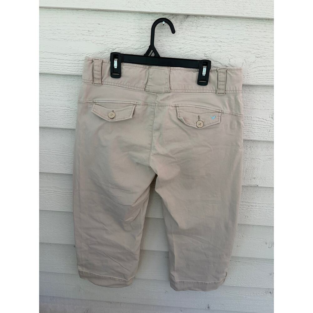 American Eagle Stretch Khaki Bermuda Shorts Women’s Size 8 Casual Neutral Capri - Picture 8 of 8